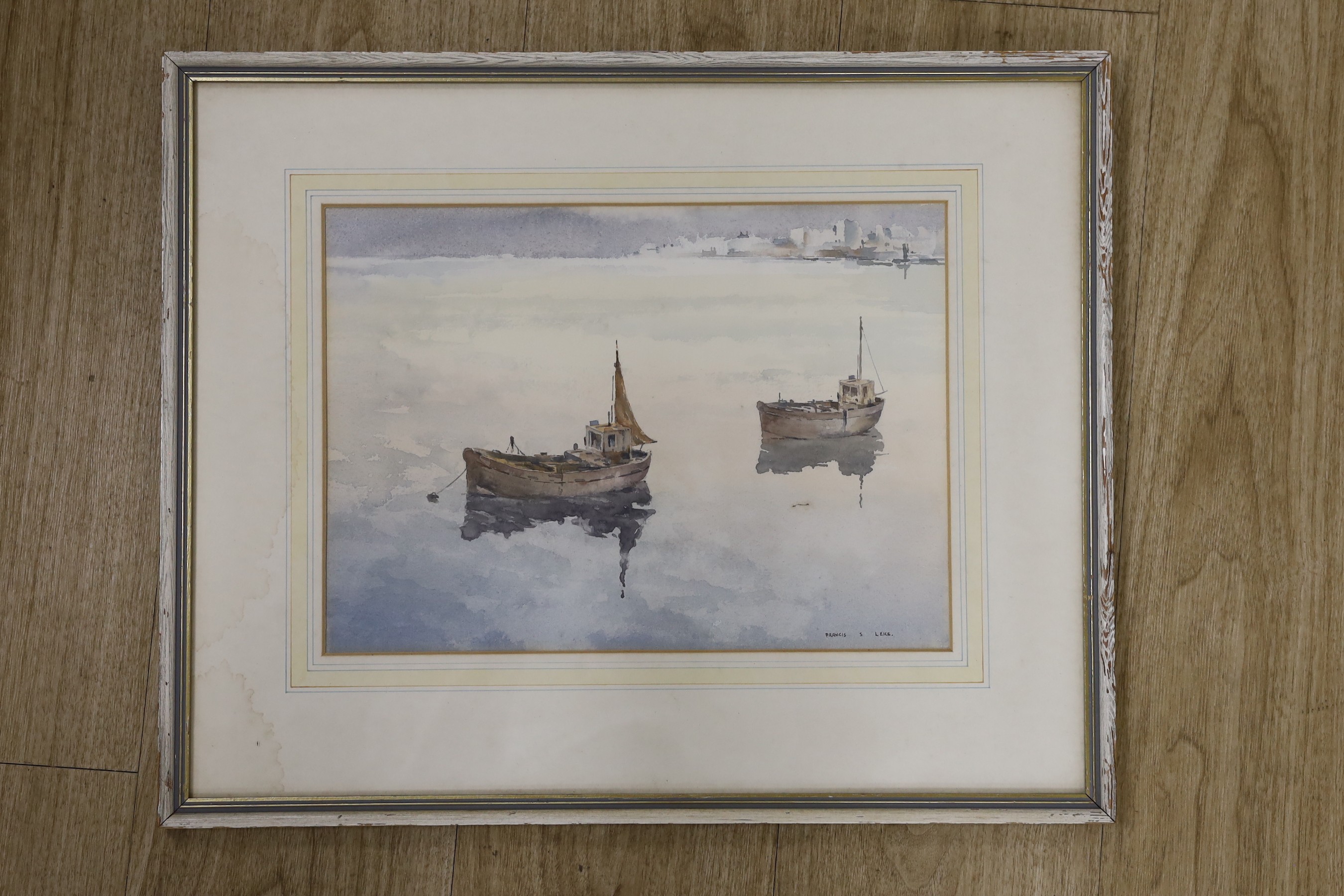 Francis S. Leke (1912-), watercolour, 'Off Falmouth', signed, 25 x 35cm